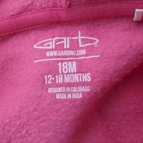 Garb Newport Rhode Island Pink Hoodie Sweatshirt 12-18m - Picture 5 of 6